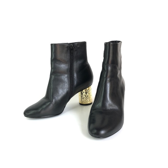 Kurt Geiger Noble Black Leather Gold Bootie | 36 - Picture 5 of 7